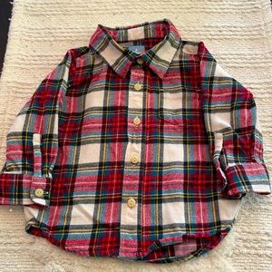 Baby Gap Christmas Plaid Shirt 6-12 months